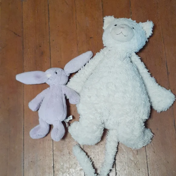 Jellycat Bashful Lilac Bunny and Cat Stuffed Animal  Soft Plush - Picture 2 of 7